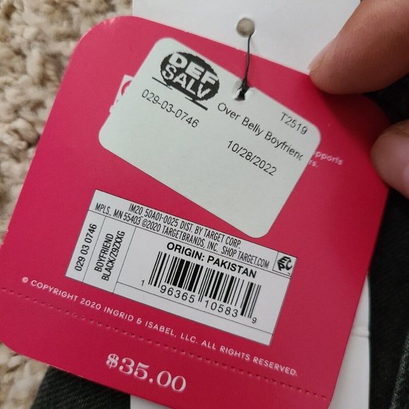 Brand new with tag Isabel boyfriend Maternity Jeans Size 14 crossover panel - Picture 3 of 7